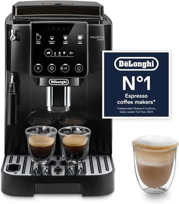 De'Longhi Magnifica ECAM222.20.B, Automatic Coffee Machine with Milk Nozzle, Bean to Cup Espresso Machine with 4 One-Touch Recipes, Soft-Touch Control Panel, 1450W, Black
